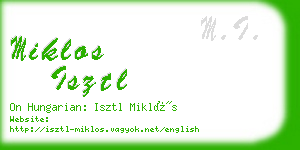 miklos isztl business card